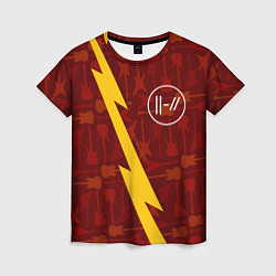 Женская футболка Twenty One Pilots гитары и молния
