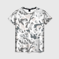 Женская футболка Абстрактный пятнистый узор Камуфляж зимний