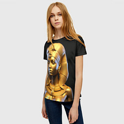Футболка женская Нейросеть - золотая египетская богиня, цвет: 3D-принт — фото 2