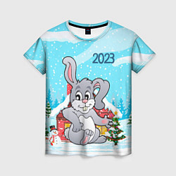 Футболка женская Кролик 2023 новый год, цвет: 3D-принт