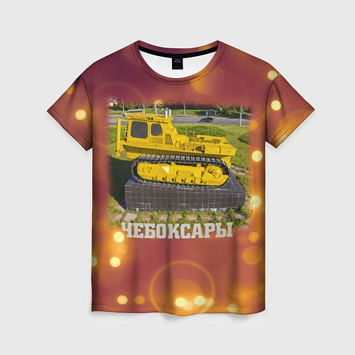 Женская футболка Чебоксары - трактор и стадионы / 3D-принт – фото 1