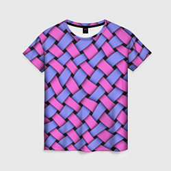 Женская футболка Фиолетово-сиреневая плетёнка - оптическая иллюзия