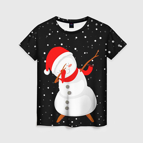Женская футболка Снеговик дэбует / 3D-принт – фото 1