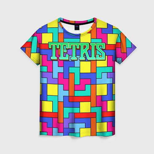 Женская футболка Тетрис - паттерн / 3D-принт – фото 1