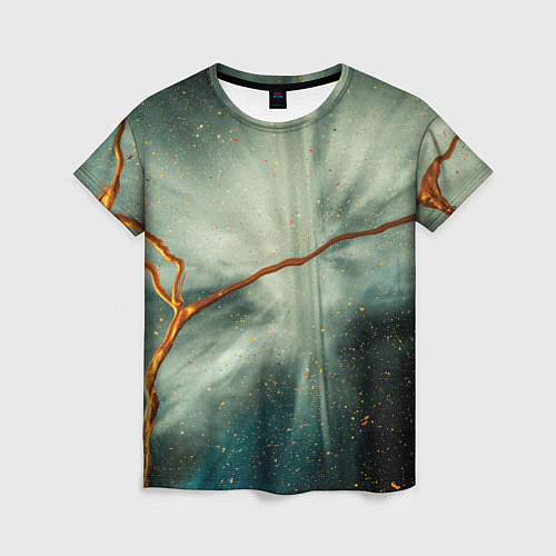 Женская футболка Туман, лучи и краски / 3D-принт – фото 1
