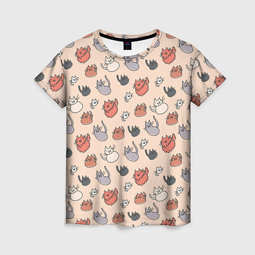 Женская футболка Коты рисованные / 3D-принт – фото 1