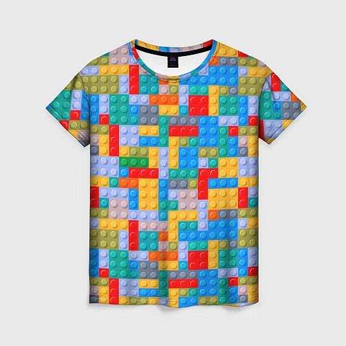 Женская футболка Детский конструктор - текстура / 3D-принт – фото 1