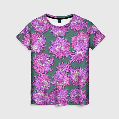 Женская футболка Яркие хризантемы / 3D-принт – фото 1