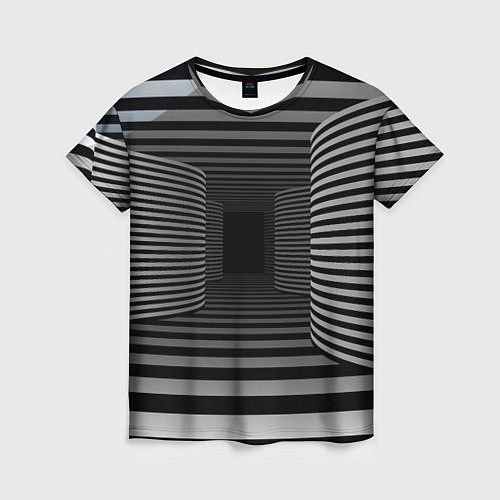 Женская футболка Коридор - оптическая иллюзия / 3D-принт – фото 1