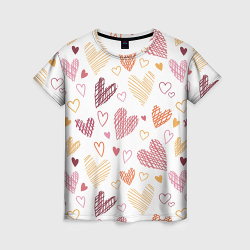 Женская футболка Hearts world / 3D-принт – фото 1
