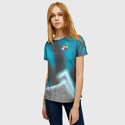 Футболка женская Вишня под снегом, цвет: 3D-принт — фото 2