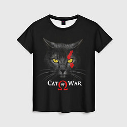 Женская футболка Cat of war collab