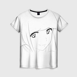 Женская футболка Аниме девочка скетч