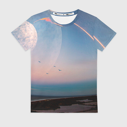 Женская футболка Космос и планeты / 3D-принт – фото 1