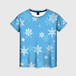 Женская футболка Голубой снегопад