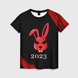 Футболка женская Кролик 2023 суровый, цвет: 3D-принт