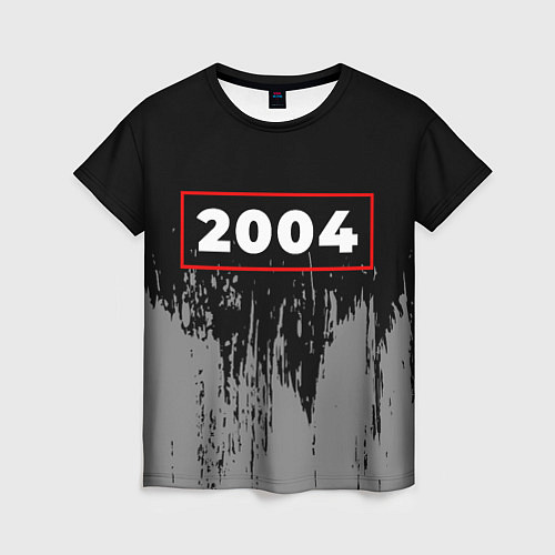 Женская футболка 2004 - в красной рамке на темном / 3D-принт – фото 1