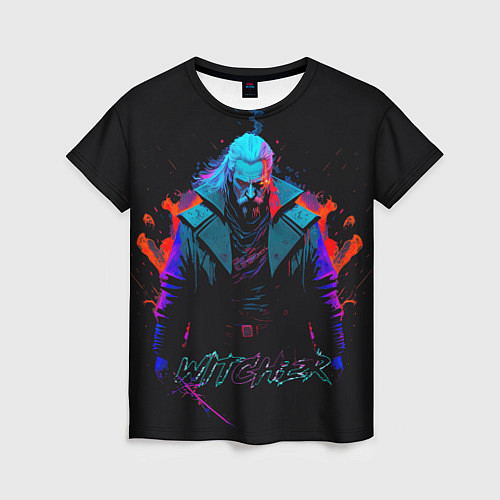 Женская футболка Witcher in neon style / 3D-принт – фото 1
