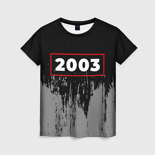 Женская футболка 2003 - в красной рамке на темном / 3D-принт – фото 1