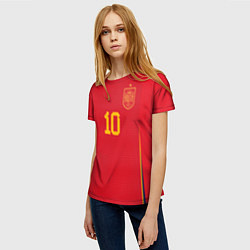Футболка женская Педри ЧМ 2022 сборная Испании, цвет: 3D-принт — фото 2