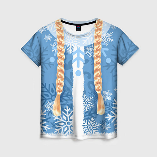 Женская футболка Снегурочка с косами / 3D-принт – фото 1