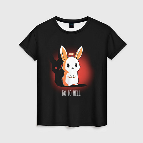Женская футболка Кролик чёртик / 3D-принт – фото 1