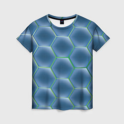 Женская футболка Синии шестигранники