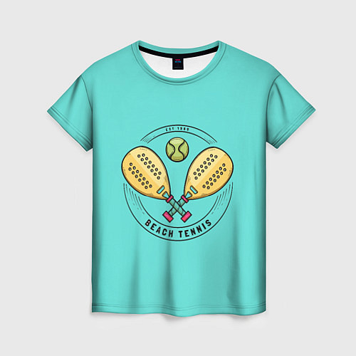 Женская футболка Пляжный теннис - золотые ракетки / 3D-принт – фото 1