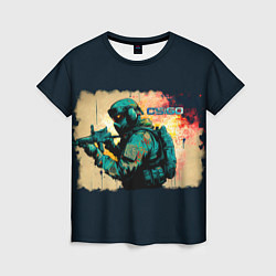 Женская футболка Counter Strike street art