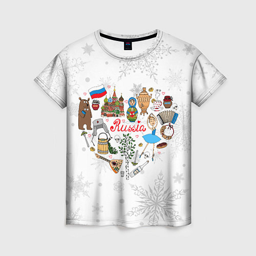 Женская футболка Русский стиль / 3D-принт – фото 1