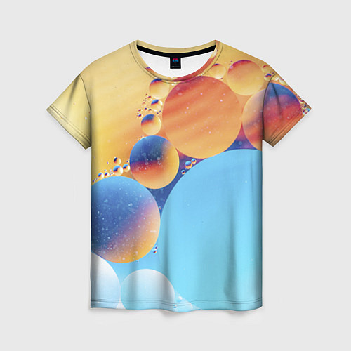 Женская футболка Абстрактные круги с разными красками / 3D-принт – фото 1
