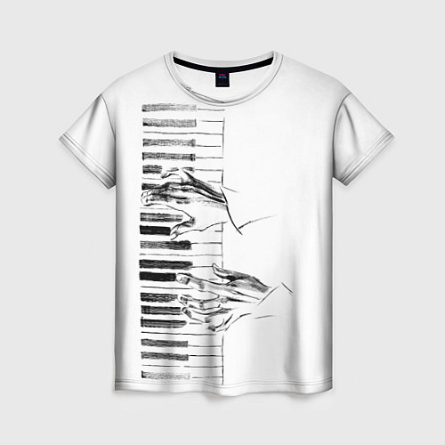 Женская футболка Фортепианный концерт / 3D-принт – фото 1