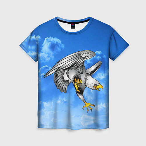 Женская футболка Орел в облаках разглядел добычу / 3D-принт – фото 1