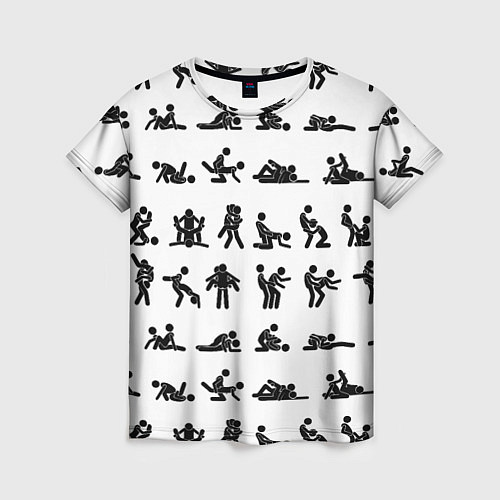 Женская футболка Позы секса из камасутры / 3D-принт – фото 1