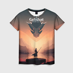 Женская футболка Genshin Impact, Dragon