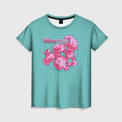 Женская футболка Цветы пионы: цветение / 3D-принт – фото 1