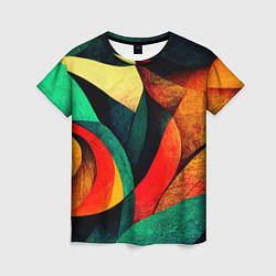 Женская футболка Текстурированная цветная абстракция