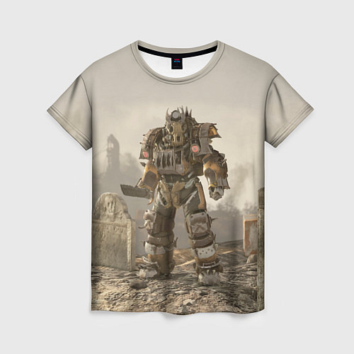 Женская футболка Bone raider power armor skin in fallout / 3D-принт – фото 1