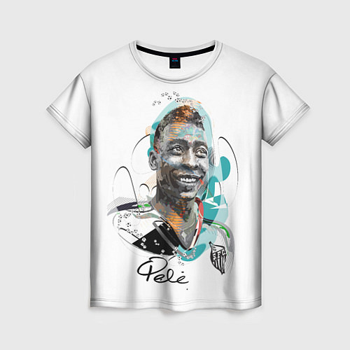 Женская футболка Пеле бразильский футболист / 3D-принт – фото 1