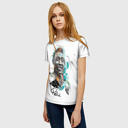 Футболка женская Пеле бразильский футболист, цвет: 3D-принт — фото 2