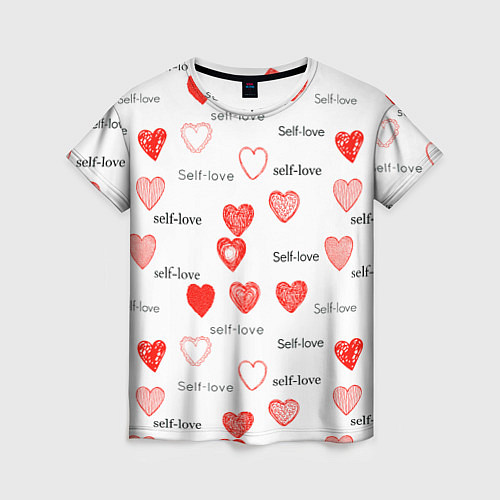 Женская футболка Self love / 3D-принт – фото 1