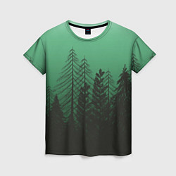 Женская футболка Зелёный туманный лес