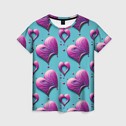 Женская футболка Паттерн сердца и капли