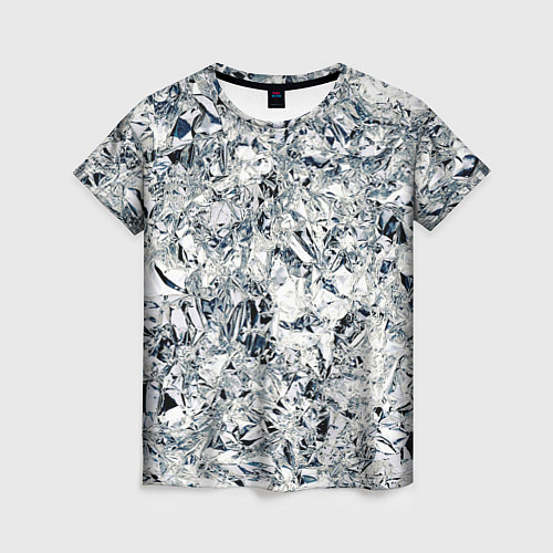 Женская футболка Сверкающие кристаллы серебра / 3D-принт – фото 1