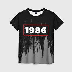 Футболка женская 1986 - в красной рамке на темном, цвет: 3D-принт