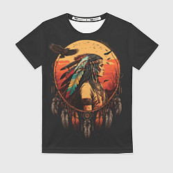 Женская футболка Ловец снов и коренной американец