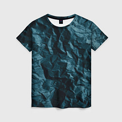 Женская футболка Абстрактные тёмно-синяя каменная текстура