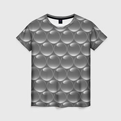 Женская футболка Абстрактное множество серых металлических шаров