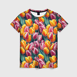 Женская футболка Роскошные тюльпаны