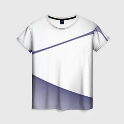 Женская футболка Абстрактный белый и фиолетовый паттерн
